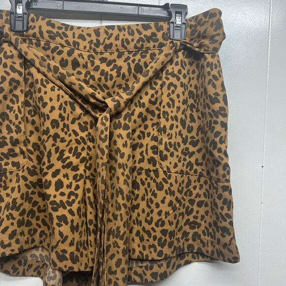 A New Day Cheetah Print Women's High Waisted Shorts w/ Tie Size XXL Pockets - Picture 4 of 12